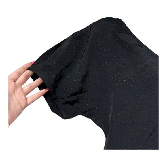 Madewell Puff-Sleeve Top in Floral Jacquard in black size 10 - Picture 6 of 15